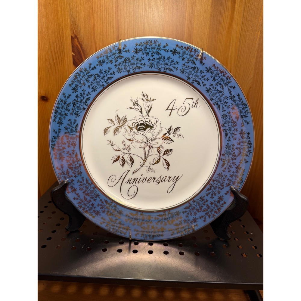 Chatillon Porcelain 45th Anniversary Rose Decorative Plate 10.5"